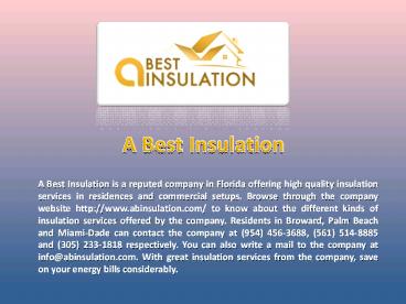 Insulation Fort lauderdale