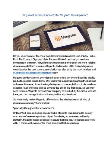 Why Most Retailers Today Prefer Magento Development?