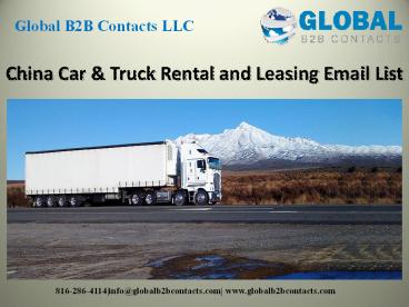 China Car & Truck Rental and Leasing Email List