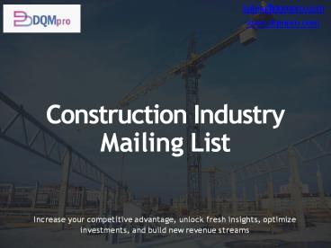Construction Industry Mailing List | Construction Email List