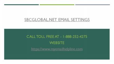 sbcglobal net email login settings