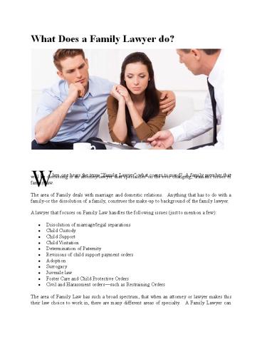 PPT – What Does a Family Lawyer do? PowerPoint presentation | free to ...