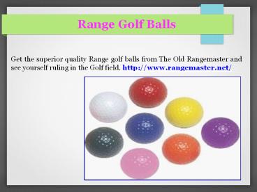 Range Golf Balls (3)