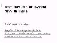 Best Supplier of Ramming Mass in India