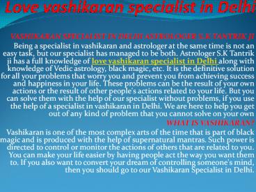 Love vashikaran specialist in Delhi