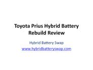 Toyota Prius Hybrid Battery Rebuild Review
