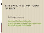 Best Supplier of Talc Powder in India