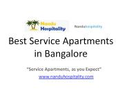Best Service Apartments in Bangalore