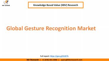 Global Gesture Recognition Market Trend