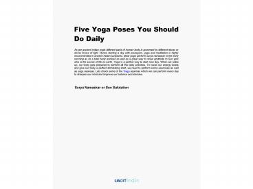 Five yoga poses you should do daily