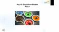 Acrylic Emulsions Market Research Report 2018 PowerPoint PPT Presentation