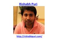 See the life journey of Mr rishabh puri