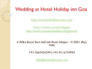 Wedding at Hotel Holiday inn Goa
