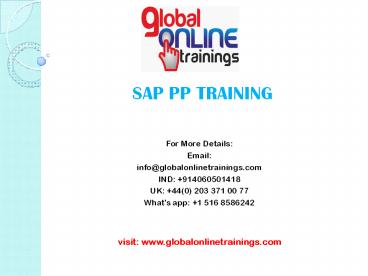 SAP PP TRAINING PPT