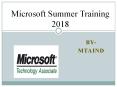 Microsoft Summer Training 2018- MTA IND