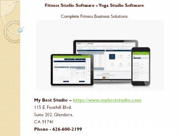 My Best Studio - Fitness Studio Software, Yoga Studio Software