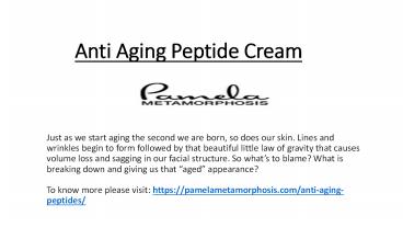 Anti aging peptide cream