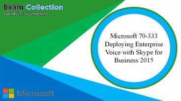 Microsoft 70-333 Exam VCE
