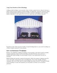 Long-Term Benefits of Metal Buildings