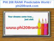 PHI 208 RANK Predictable World / phi208rank.com
