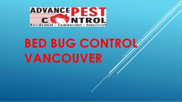 Bed Bug Control Vancouver