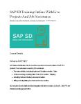 SAP SD Online Training with Course Certification