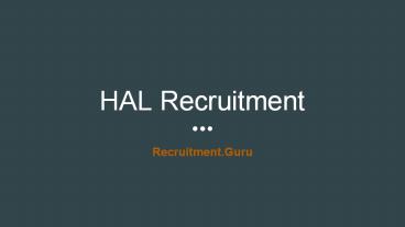 HAL Recruitment