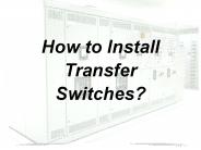 How to Install Transfer Switches