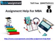 Assignment Help For MBA