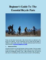 Beginner's Guide to the Essential Bicycle Parts