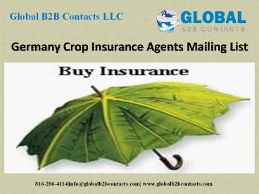 Germany Crop Insurance Agents Mailing List