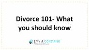 Divorce 101- What You Should Know
