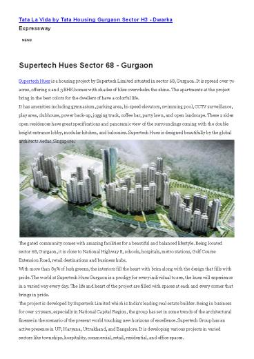 Supertech Hues payment plan