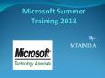 Microsoft Summer Training2018