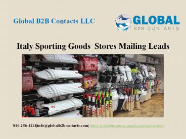 Italy Sporting Goods  Stores Mailing Leads