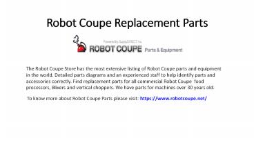 Robot Coupe Replacement Parts