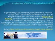 Supply Chain Planning: Plan, Schedule, Execute