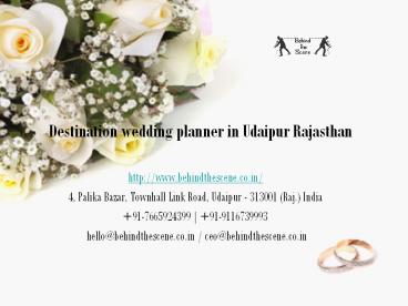 Destination wedding planner in Udaipur Rajasthan