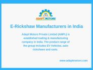 Adapt Motors - E-Rickshaw Manufacturers in India & Tamilnnadu