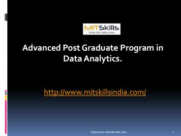 Advanced Post Graduate Program in Data Analytics | Training in Python Scikit learn | Advance Excel training | MITSkills