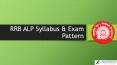 RRB ALP Syllabus 2018 and Exam Pattern PowerPoint PPT Presentation