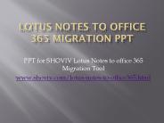 Lotus Notes to Office 365 Migration