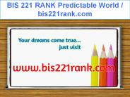 BIS 221 RANK Predictable World / bis221rank.com