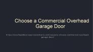 Choose a Commercial Overhead Garage Door