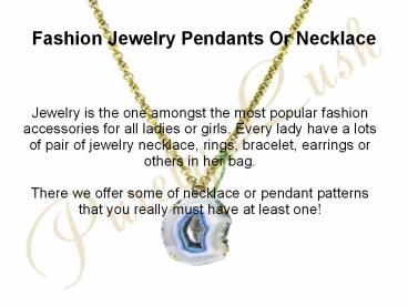 Fashion Jewelry Pendants Or Necklace