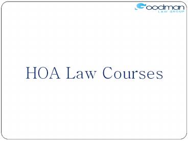 HOA Law Courses
