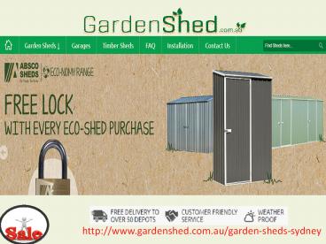 Garden Sheds Australian No 1 Brands Online Store.