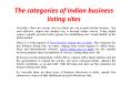The categories of Indian business listing sites PowerPoint PPT Presentation