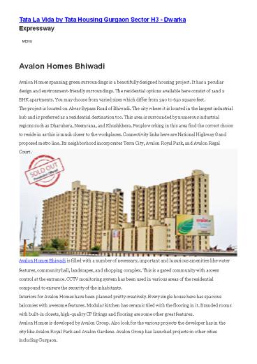 Avalon Homes Bhiwadi (1)