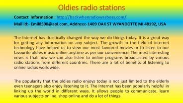 Oldies radio stations